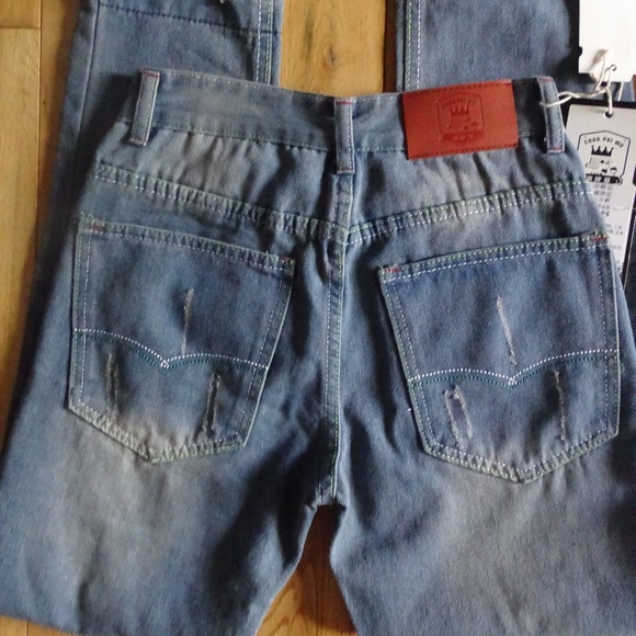 NWT CHAO PAI WU JEANS FACTORY DISTRESS 28X28 - Picture 3 of 3